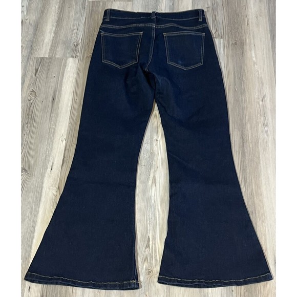 Madcap Women’s Super Flare Bellbottoms Dark Wash Cotton Denim Jeans Size 28W 30L - Picture 5 of 6